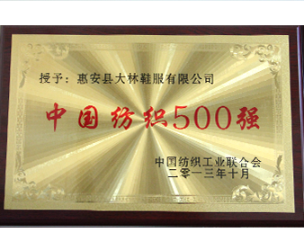 China textile industry association "Chinese textile 500 strong"
